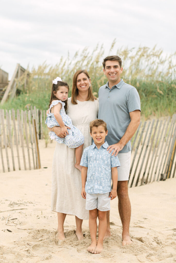 Coordinated family on the beach in Corolla, NC