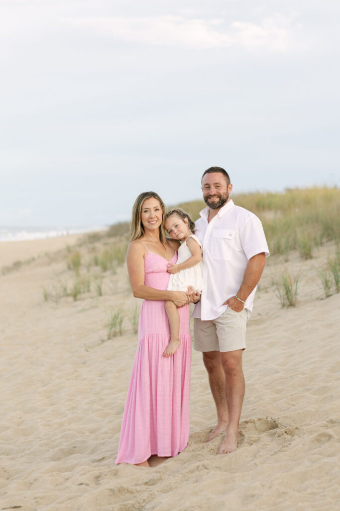 family in dunes corolla nc beach portrait