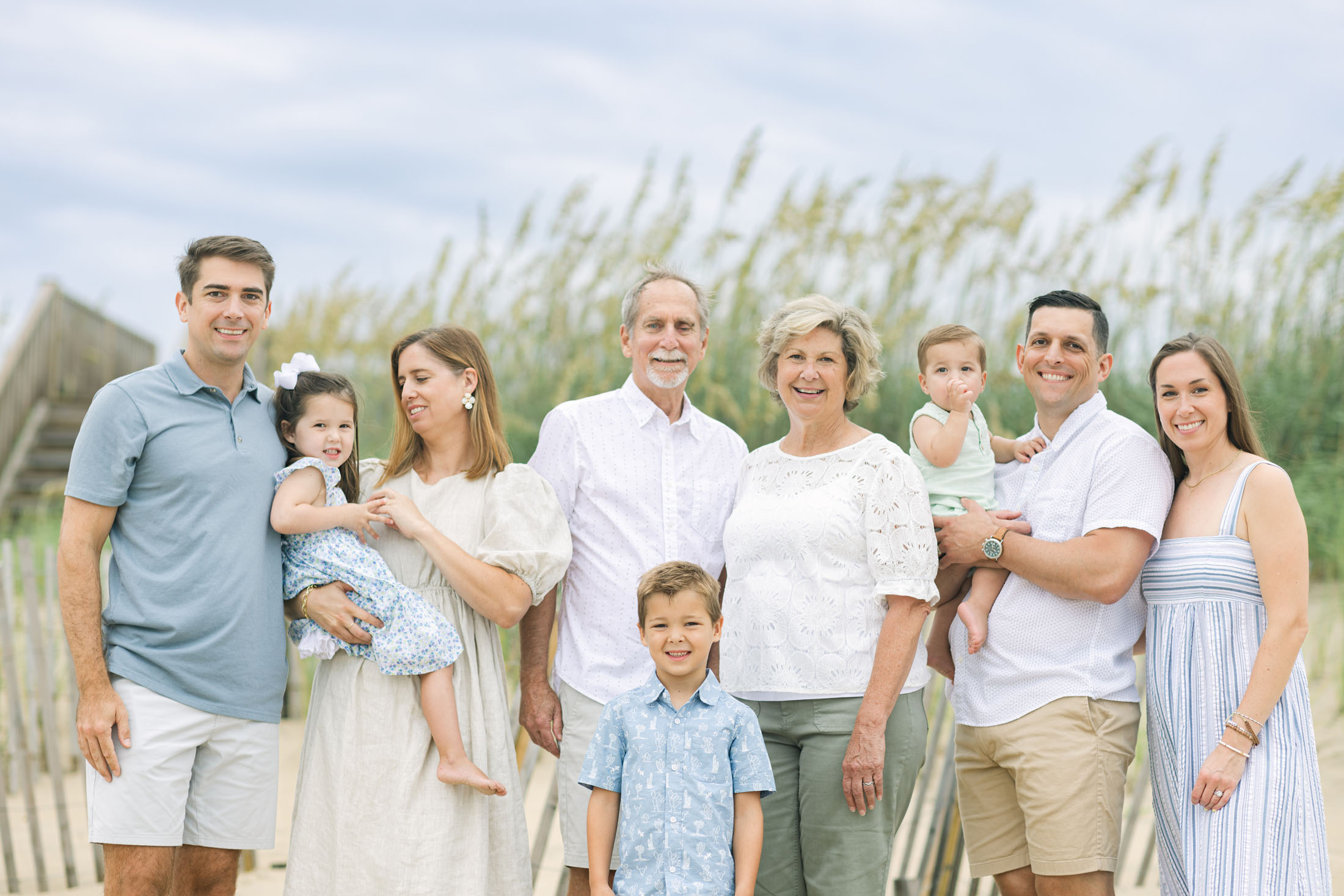 Multi-generational family portrait during an Outer Banks beach session