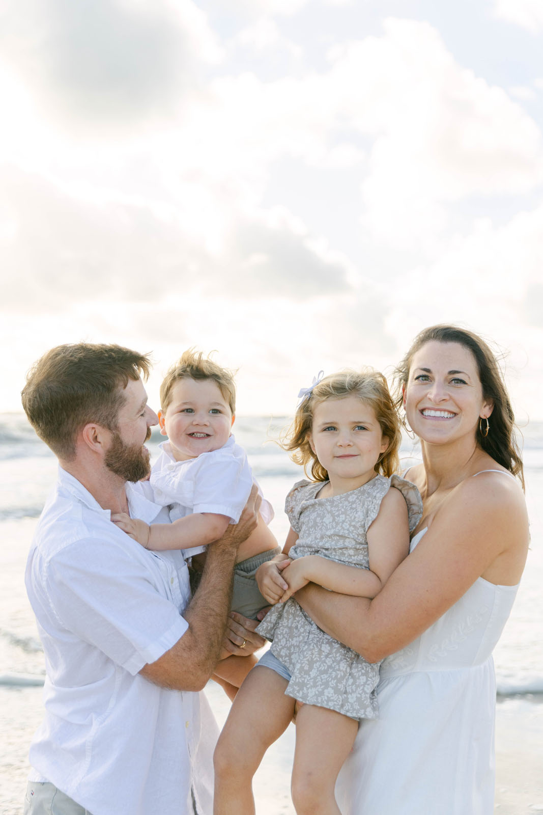 Natural family photos on the beach in Kitty Hawk North Carolina